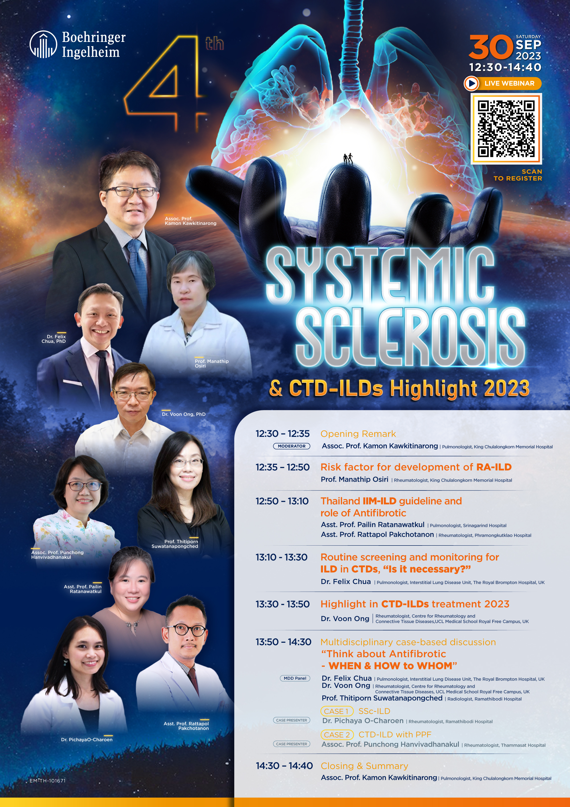 การประชุมวิชาการออนไลน์ 4th Systemic Sclerosis & CTD-ILDs Highlight 2023